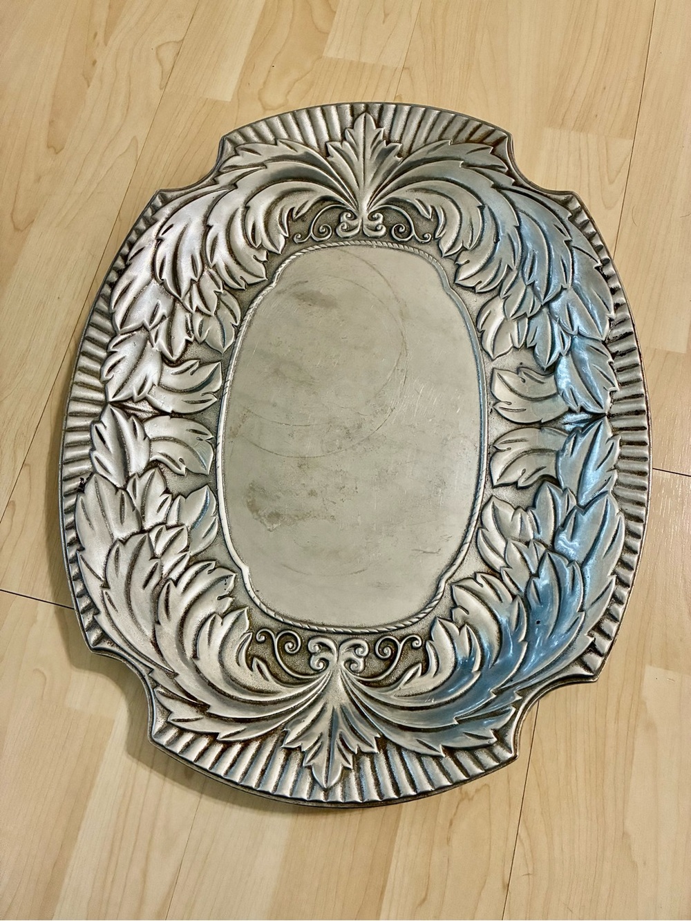 WILTON ARMETALE vintage Acanthus Leaf Large Oval Platter Serving Tray